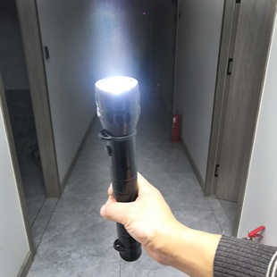 D型干電池前置開關3檔變焦電棒 高亮強光led鋁合金手電筒普通1號