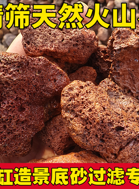 火山石颗粒天然多肉铺面水族箱过滤兰花种植土鱼缸垫底材料火山岩