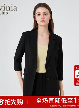 Lavinia职业正装黑色气质西服外套女春秋商务通勤西装B43W06