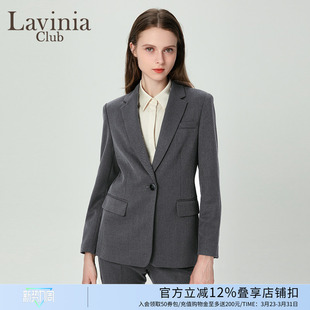 戗驳领H型优雅通勤宽松西装 女装 外套B47W09S Club秋冬新款 Lavinia