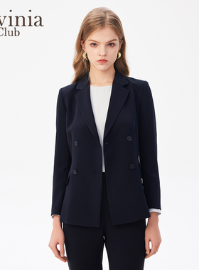 Lavinia拉维妮娅女装双排扣西装商务通勤西服春秋新款J41W02P