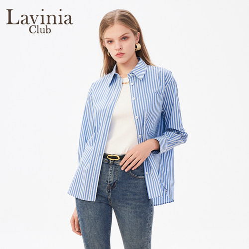 LaviniaClub宽松版条纹衬衫