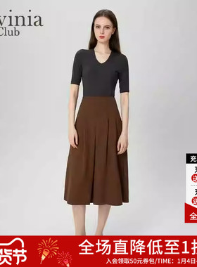 Lavinia法式V领羊毛混纺针织 春季流行纯色薄款打底衫Y41Z144