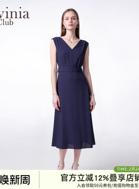 LaviniaV领无袖连衣裙女2025夏季新款时尚气质背心裙法式J53L139