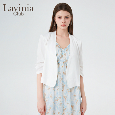 Lavinia通勤捏褶短款西装外套
