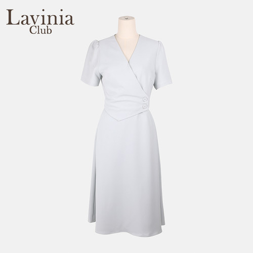 Lavinia 春夏新款淡人通勤收腰A字显瘦端庄大气连衣裙Q43L161