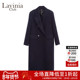Lavinia毛呢大衣羊毛垫肩长款 戗驳领双面呢外套2025冬新款 W57D112