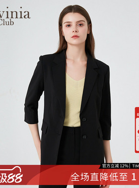 Lavinia职业正装黑色气质西服外套女春秋商务通勤西装B43W06