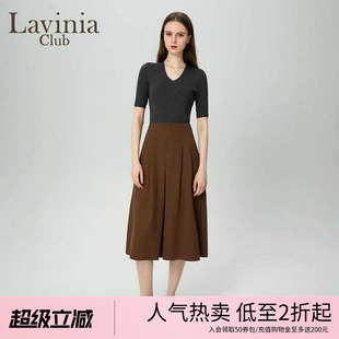 流行纯色薄款 Lavinia法式 V领羊毛混纺针织 春季 Y41Z144 打底衫