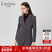 千鸟格格雷系西装 LaviniaClub 拉维妮娅秋冬新款 外套女J47W03