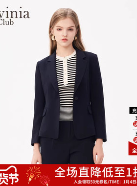 Lavinia春秋款简约一粒扣戗驳翻领通勤职场西装外套女J41W03P