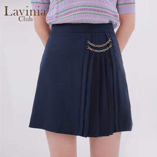 Lavinia miu系半身裙春夏女装高腰显瘦百褶短裙纯色西装裙OL通勤