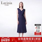 连衣裙女2025夏季 新款 时尚 LaviniaV领无袖 气质背心裙法式 J53L139