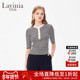 女年春秋新款 Lavinia拼接设计感条纹醋纤短袖 针织衫 L41Z105P