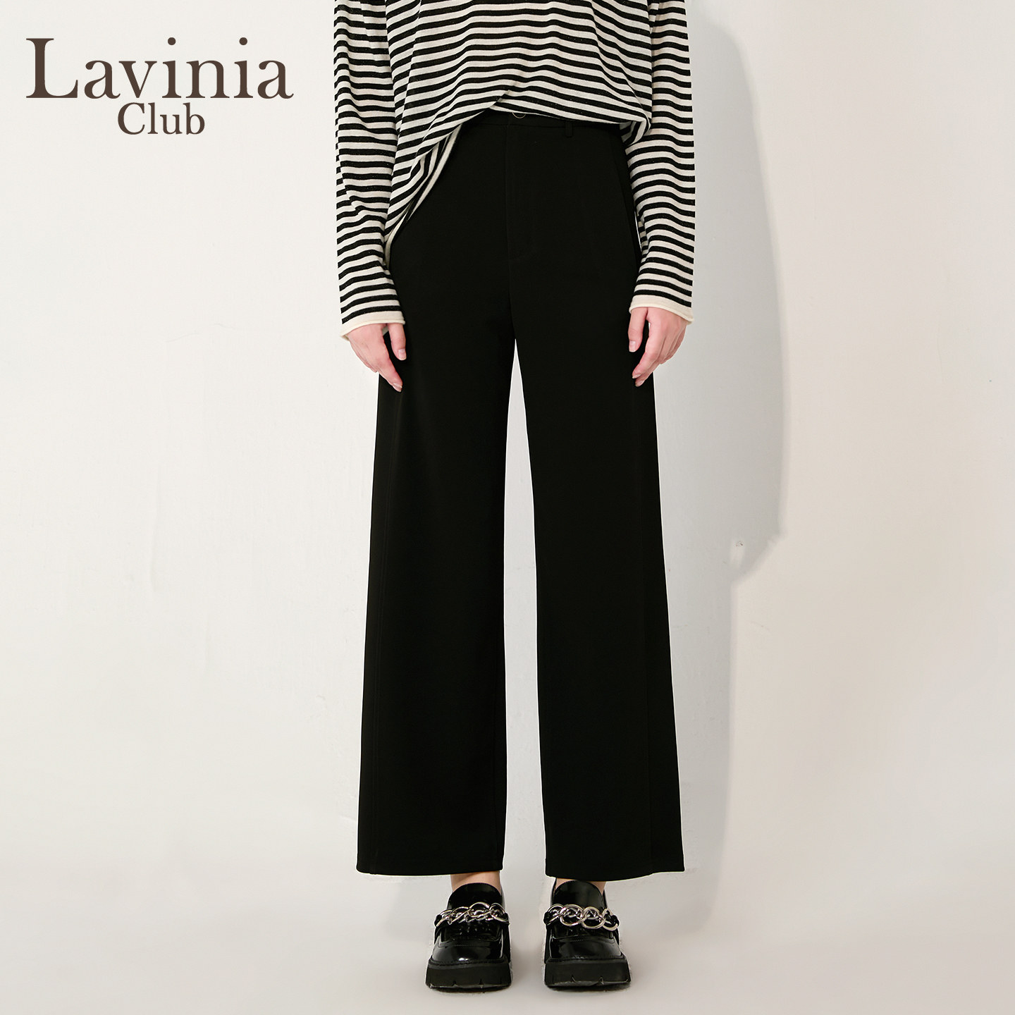 Lavinia女装淡人穿搭微喇长裤春秋新款简约通勤直筒西装裤G55K101