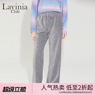 通勤休闲风慵懒抽绳松紧高腰直筒裤 R35K104 春秋新款 Lavinia