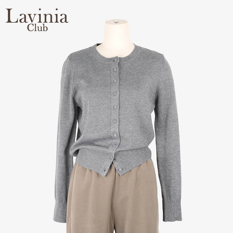 Lavinia2025春夏新款淡人穿搭通勤女装圆领长袖针织开衫A51Z159S