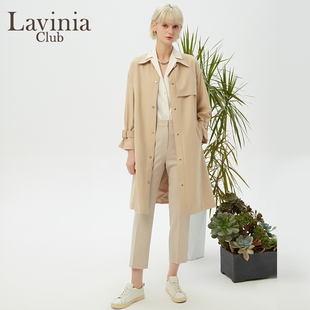 通勤简约直筒长款 风衣女J31F101 宽松立领外套时尚 Lavinia新款