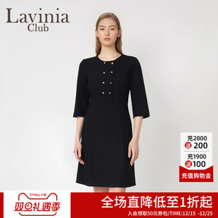 裙子R35L142 双排扣商务通勤职场气质中长款 Lavinia 连衣裙基础款