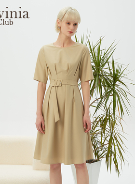 Lavinia职场通勤连衣裙女春新款工装风工作中长裙子A31L115