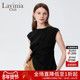 Lavinia法式 小众不规则褶皱上衣R43T101 T恤女时尚 气质无袖 短袖