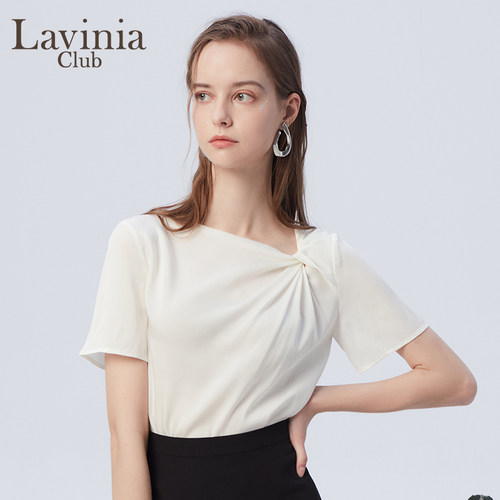LaviniaClub桑蚕丝白色衬衫