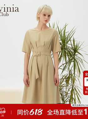 Lavinia职场通勤连衣裙女春新款工装风工作中长裙子A31L115