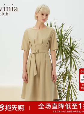 Lavinia职场通勤连衣裙女春新款工装风工作中长裙子A31L115