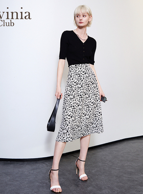 Lavinia 春秋新款碎花a字裙中长款法式气质收腰半身裙女R31Q106S