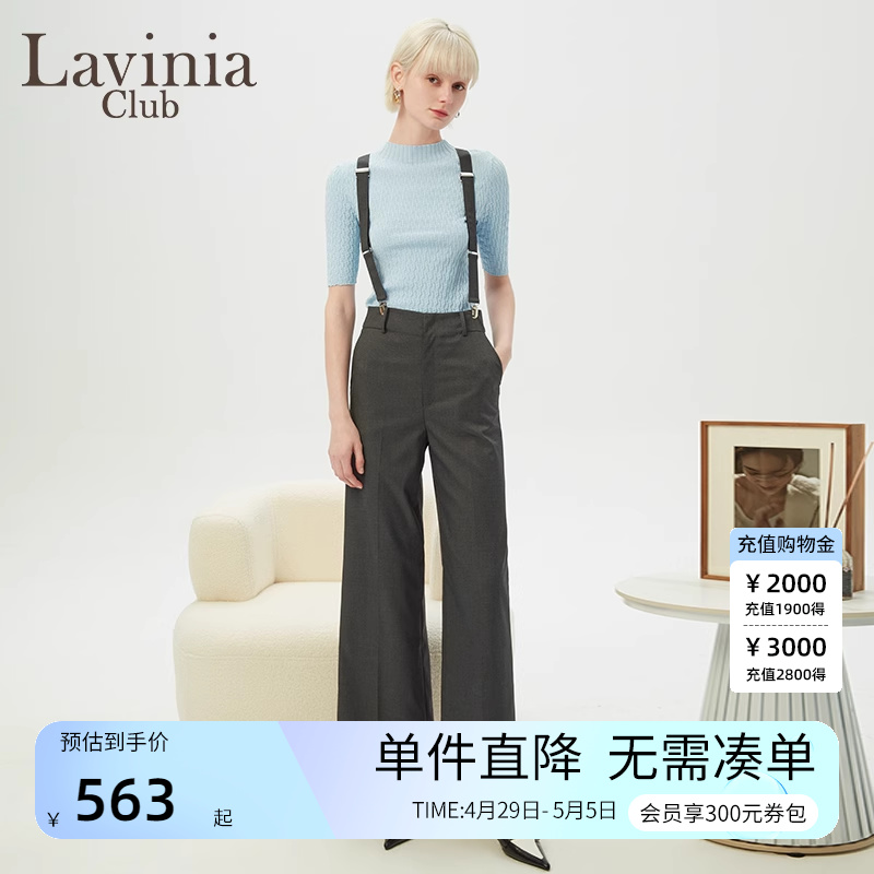 Lavinia 2024春秋新品高腰直筒背带裤西裤阔腿裤休闲裤女J31K113-封面