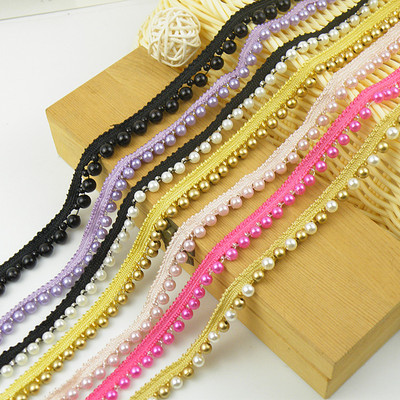 珍珠花边礼服婚纱衣边辅料钉珠