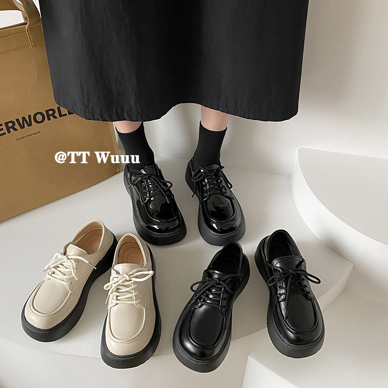 厚底百搭单鞋增高乐福鞋