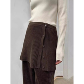 洋气针织半身裙遮肚子显瘦上衣设计感百搭屁帘松紧腰韩系裙子