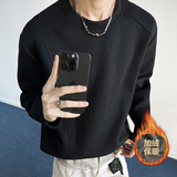 1w+加绒款解构拼接长袖T恤男百搭打底上衣室内模特T2596-JRP24，男装T恤，电商A030