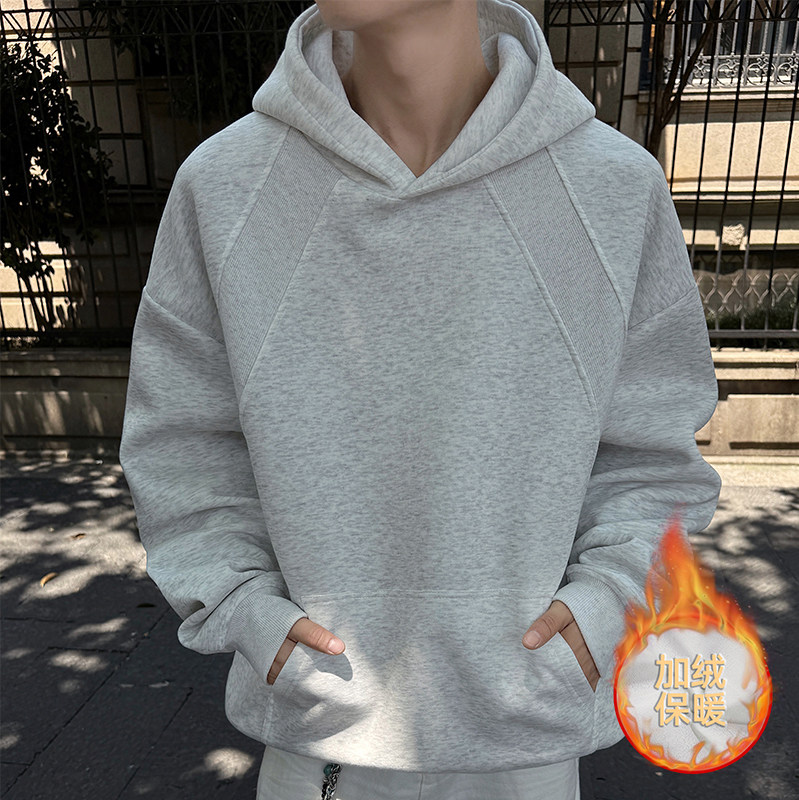 5000件+420g华棉加绒2026春款套头连帽卫衣高街WY617-JR特P38，男装卫衣，电商A030