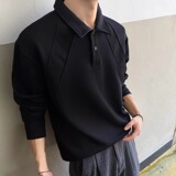 5w+280g2026春款曼巴棉重磅POLO衫翻领长袖T恤室内模特T2599P19，男装T恤，电商A030