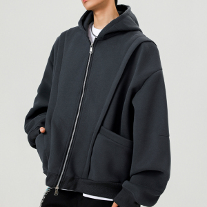 2000件+420g  设计感双拉链连帽卫衣外套 无影墙 WY607 P58图片
