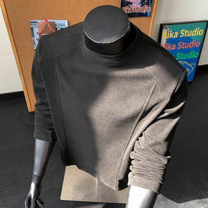 2w件德绒280g2026春款设计感长袖打底长恤 假模特 T2602 P13.5，男装T恤，电商A030