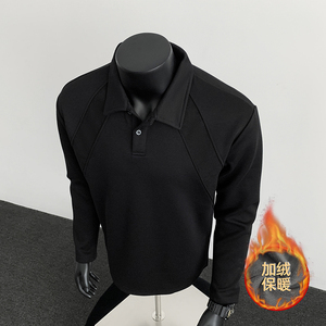 1W件+280g 曼巴棉加绒POLO重磅翻领长袖T恤人台模特 T2599-JR P25图片