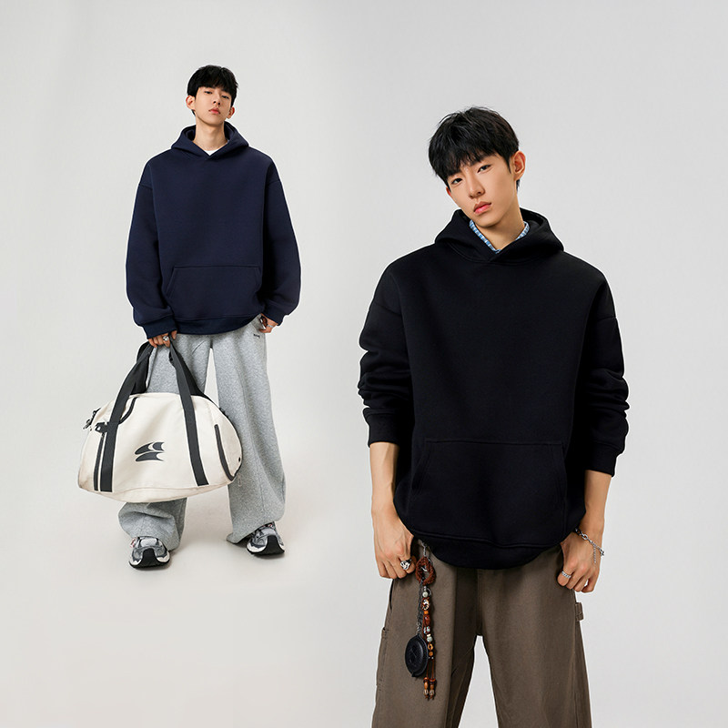 5W件+420g华棉加厚2026春款纯色连帽套头卫衣无影墙WY801特P35，男装卫衣，电商A030
