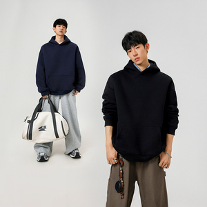 5W件+420g华棉加厚2026春款纯色连帽套头卫衣 无影墙 WY801 特P35，男装卫衣，电商A030