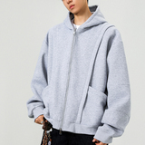 5k件+420g华棉2026春设计感双拉链连帽卫衣外套无影墙WY607特P45，女装短外套，电商A030