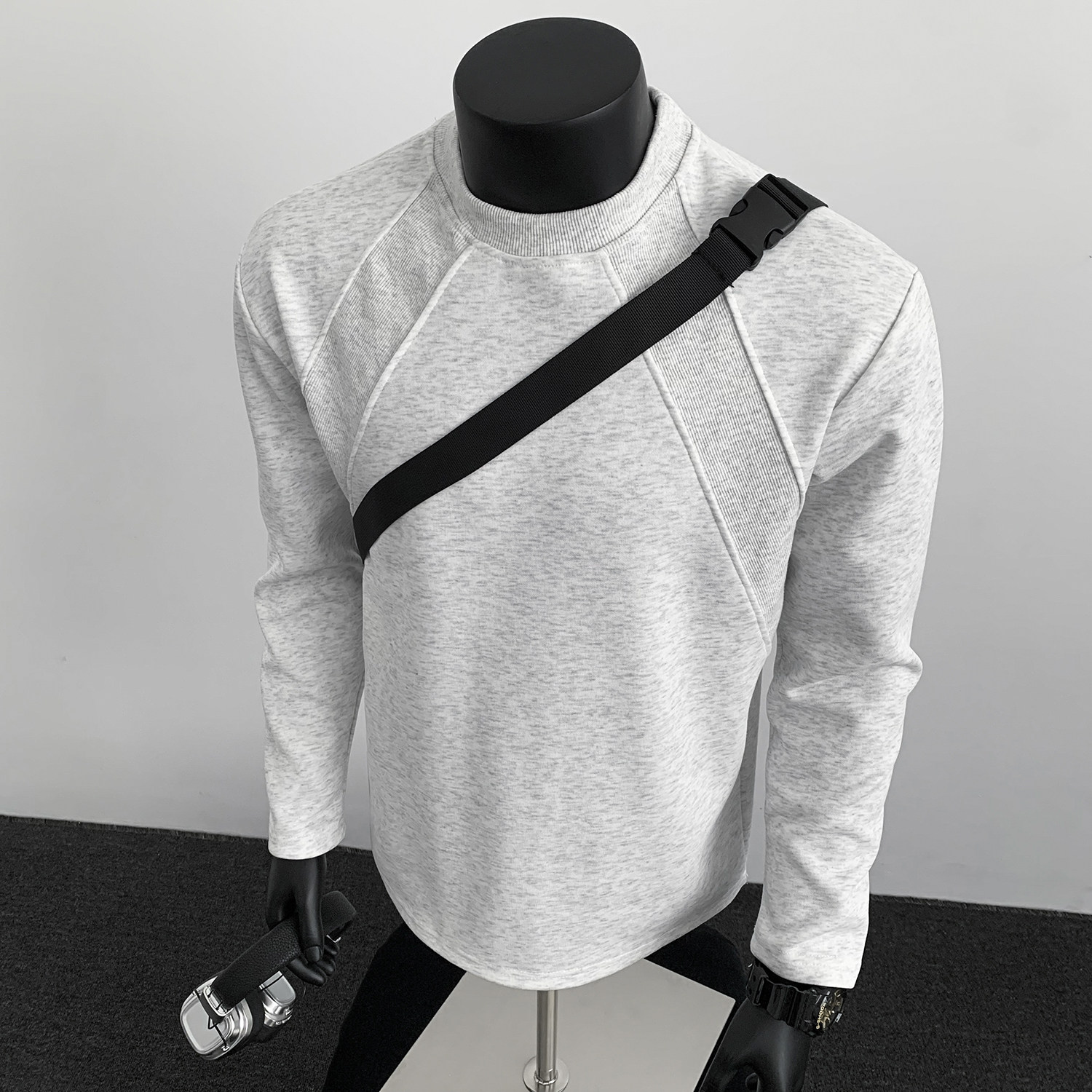 2W件+280g曼巴棉2026春款解构拼接长袖T恤假模特T2598特P15，男装T恤，电商A030