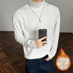 30w件+420g德绒加绒2026春款结构款打底T恤室内模特T2600-JRP18.5，男装T恤，电商A030