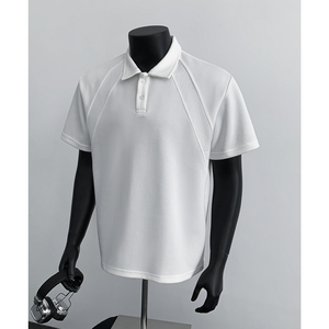 5千件曼巴棉250g2026春款美式polo衫短袖男复古t恤 P2568 P18，男装T恤，电商A030