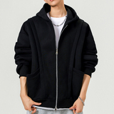 5k件+420g华棉2026春设计感双拉链连帽卫衣外套无影墙WY607特P45，女装短外套，电商A030