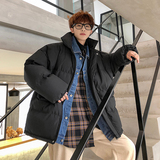 冬季新款立领假两件宽松拉链棉服港风8218p118，男装棉衣，电商A030