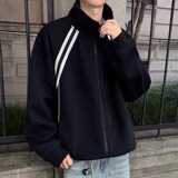 1w件+330g华棉2026春拼接连帽两侧条纹卫衣高街WY613P38，男装卫衣，电商A030