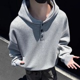 3k件+350g华棉2026春高街连帽扣子套头卫衣高街WY609特P35，男装卫衣，电商A030