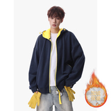 (网图)现货5w+2026春款420g华棉加绒撞色卫衣特P36加绒不加价，男装卫衣，电商A030